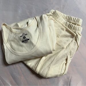 Monte Carlo Woolmark Pure New Wool Thermal Loungewear Set Cream XL L